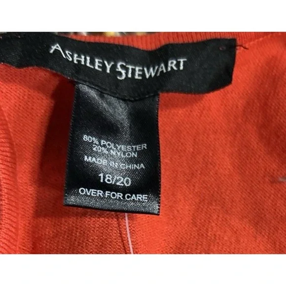 Ashley Stewart Red Tank Top Blouse Womens Size 18/20 Rhinestones Party Holiday - Picture 4 of 5